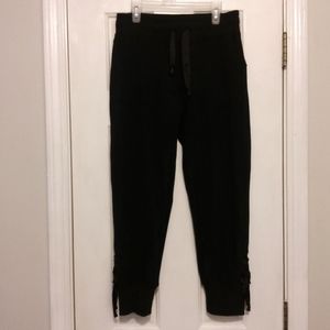 BLANC NOIR💥NWOT💥Black Joggers w/Bottom Lace-up